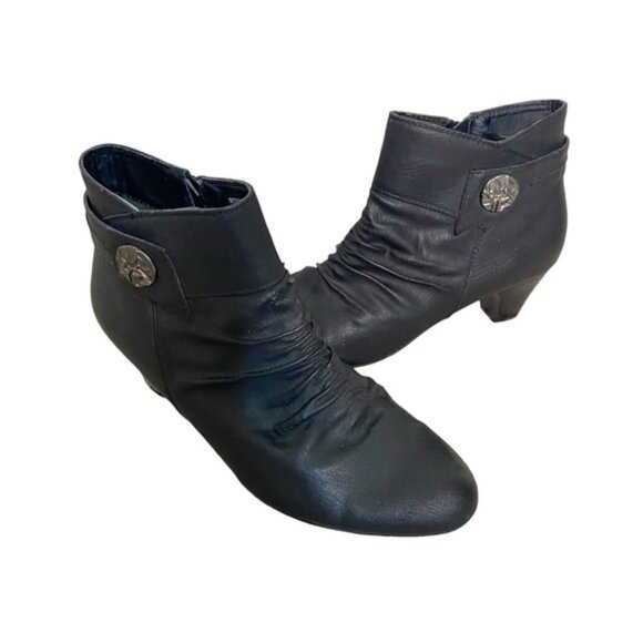 ALBERTO Womens Black Ankle Booties with Inner Zipper 2” heel - Picture 2 of 15